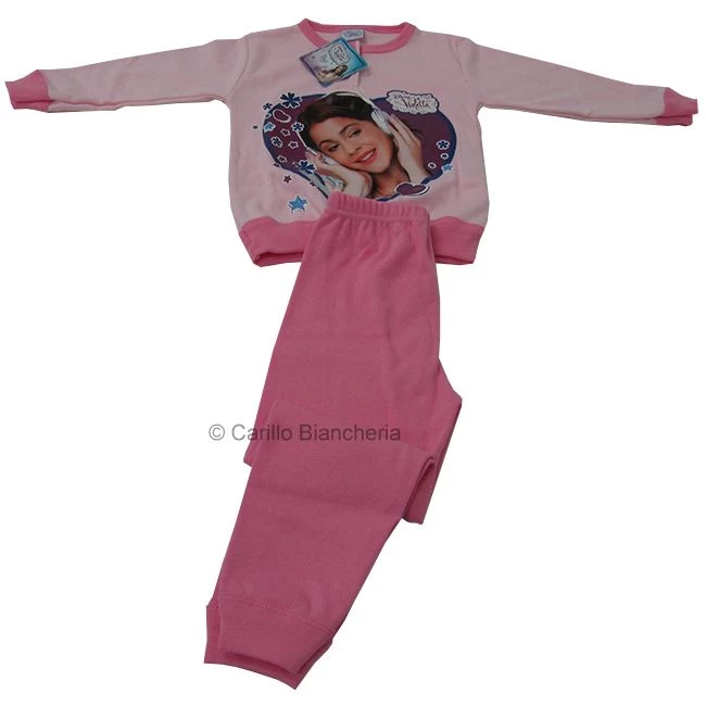 Disney Violetta Pigiama Bambina Ragazza Caldo Cotone Da 3 A 10 Anni Rosa G966