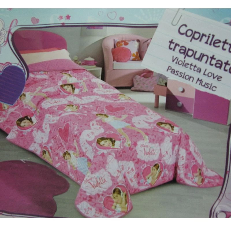 Trapuntino Copriletto Disney Violetta Love Passion Music Singolo Una Piazza H649 - immagine 2