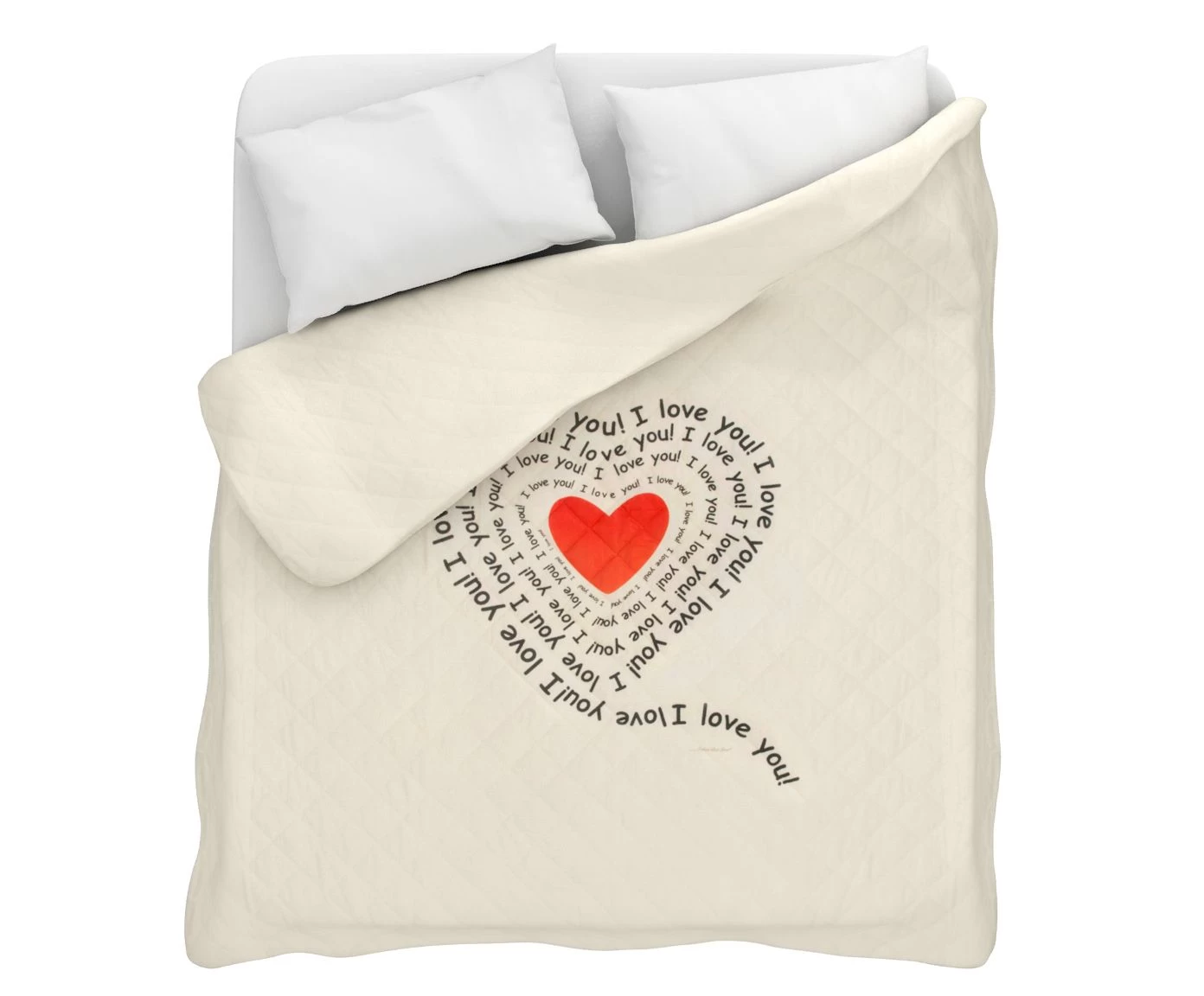 Trapuntino Leggero Con Stampa Digitale CUORE Per Letto Matrimoniale H912