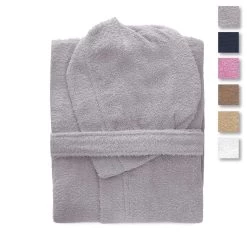 Accappatoio Novia Con Cappuccio Microspugna Di Puro Cotone 270 Gr/mq P529