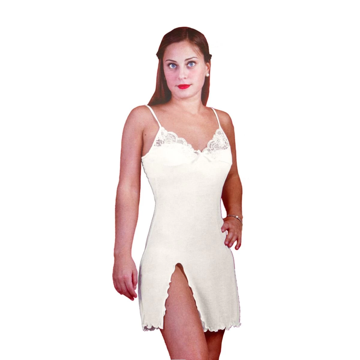 Camicia Da Notte Sposa Lavanda Di Toscana Lingerie In Raso Z374 - immagine 2