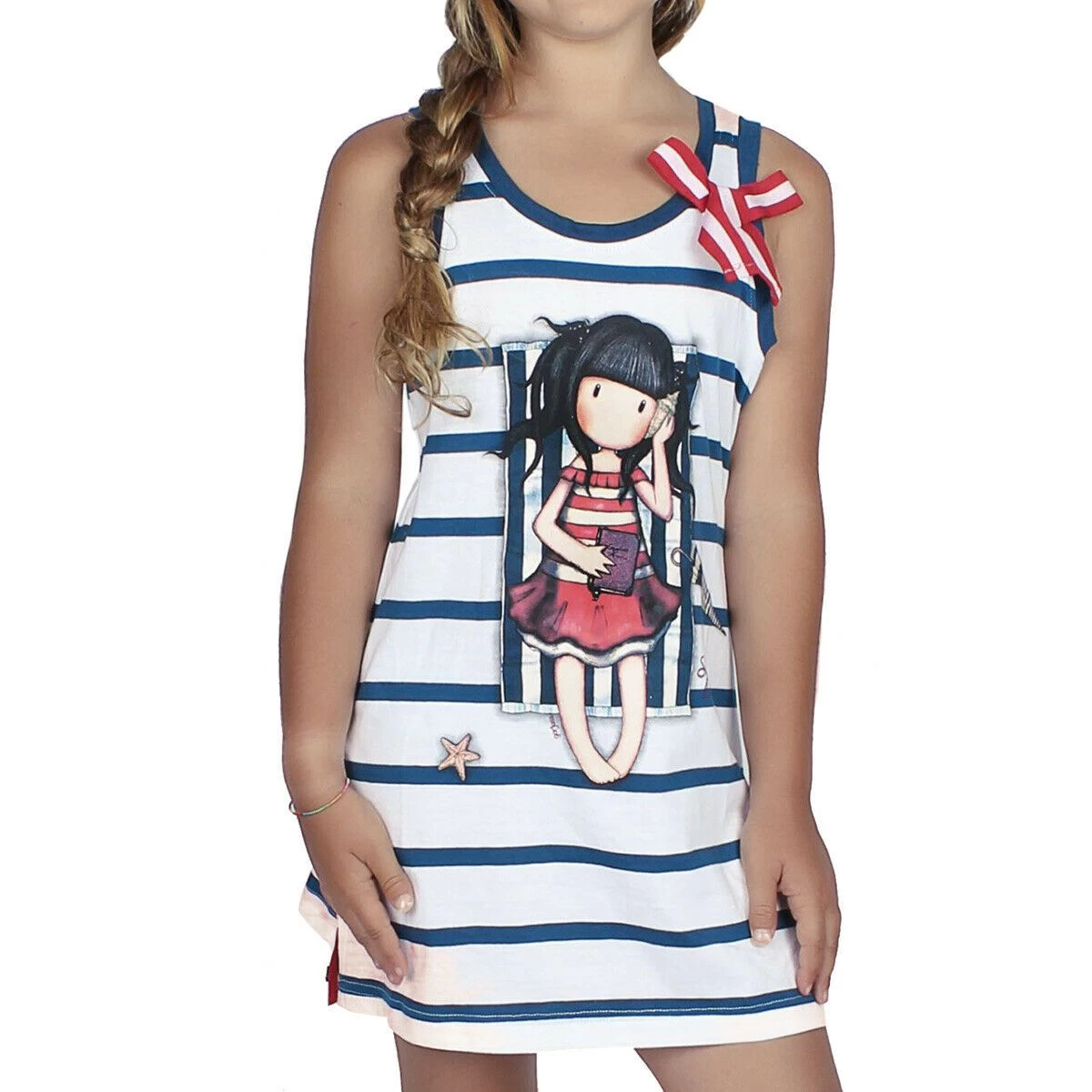 Camicia Da Notte Bambina/ragazza Estiva Summer Days Gorjuss In Cotone 51434 Z036