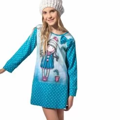 Camicia Da Notte Bambina/ragazza Pom Pom Gorjuss In Caldo Cotone 54154 Y043