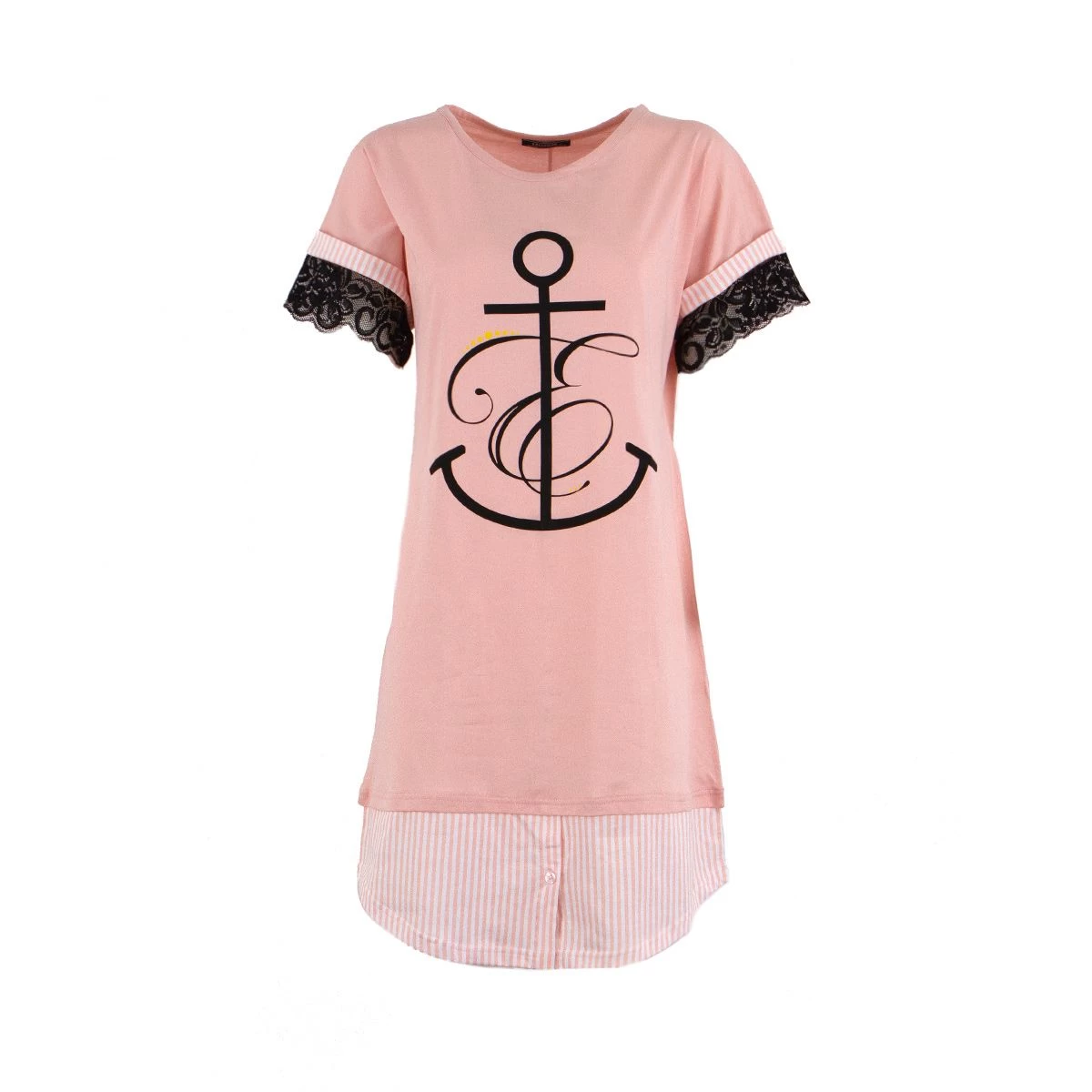 Camicia Da Notte Estiva Singolare In Cotone P1310 Y688 - immagine 3