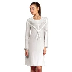 Camicia Da Notte Londra Di Toscana Lingerie In Caldo Cotone V391