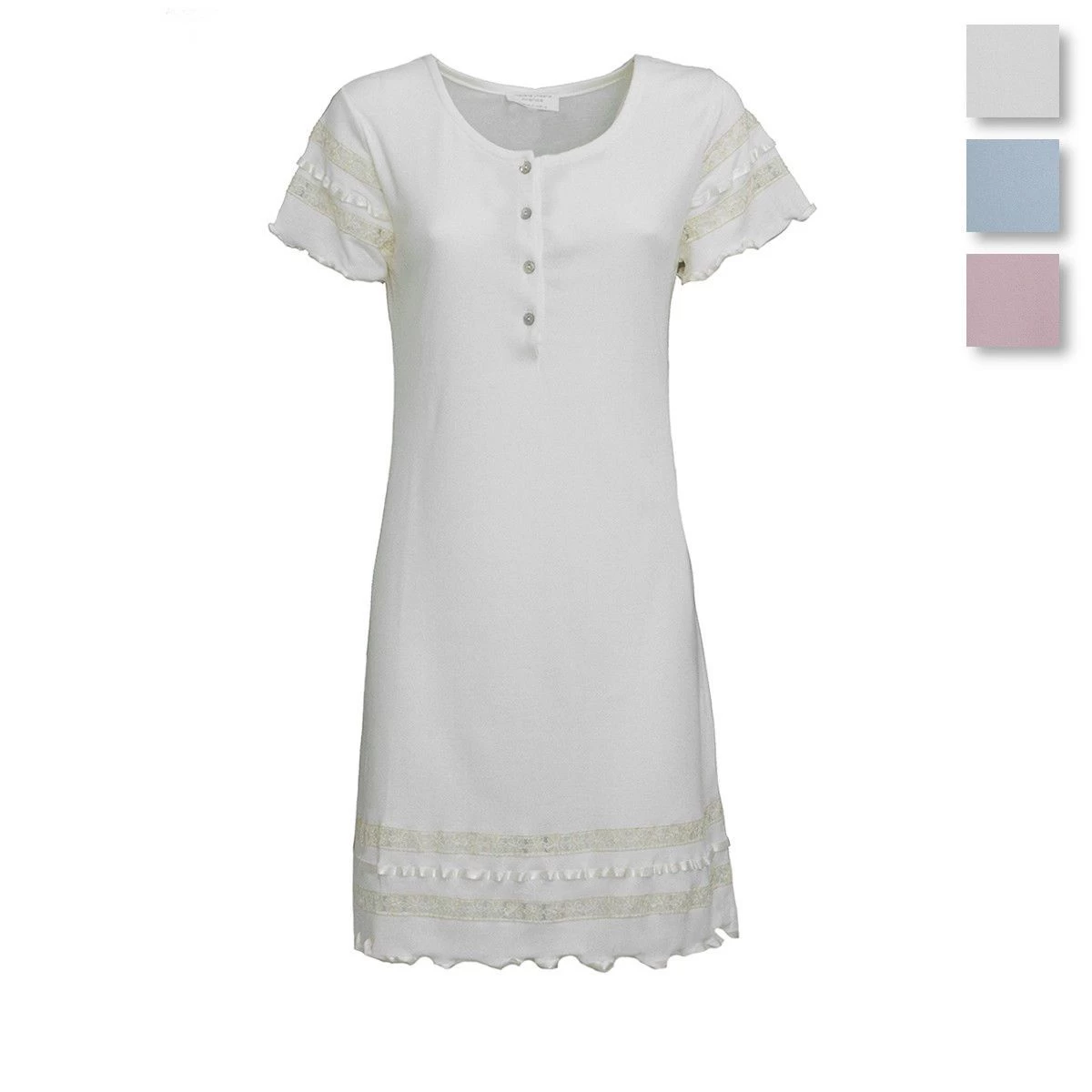 Camicia Da Notte Titta Di Toscana Lingerie A Mezza Manica S737