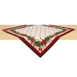 Centrotavola Natalizio Chalet In Puro Cotone 90x90 Cm K844