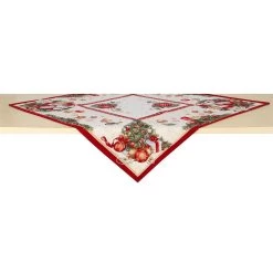 Centrotavola Natalizio Christmas Carol In Gobelin 100x100 Cm K901