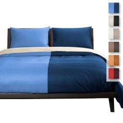 Completo Copripiumino Atlantic Di Caleffi Bicolore - Dimensioni Varie V588