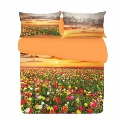 Completo Copripiumino Flowering Fields Di Caleffi Digitale Matrimoniale V806