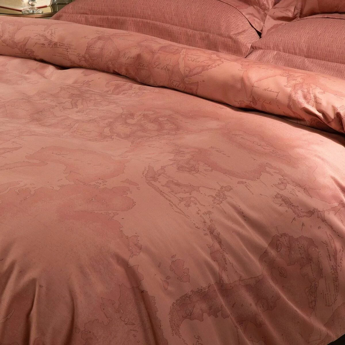 Completo Copripiumino Geo Terracotta Alviero Martini In Raso Matrimoniale K954 - immagine 2