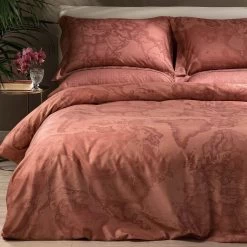 Completo Copripiumino Geo Terracotta Alviero Martini In Raso Matrimoniale K954