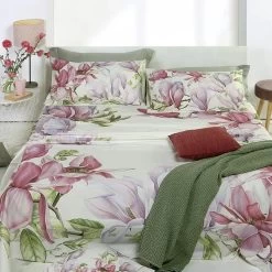 Completo Lenzuola Copriletto Chama Di Randi In Raso Matrimoniale J622