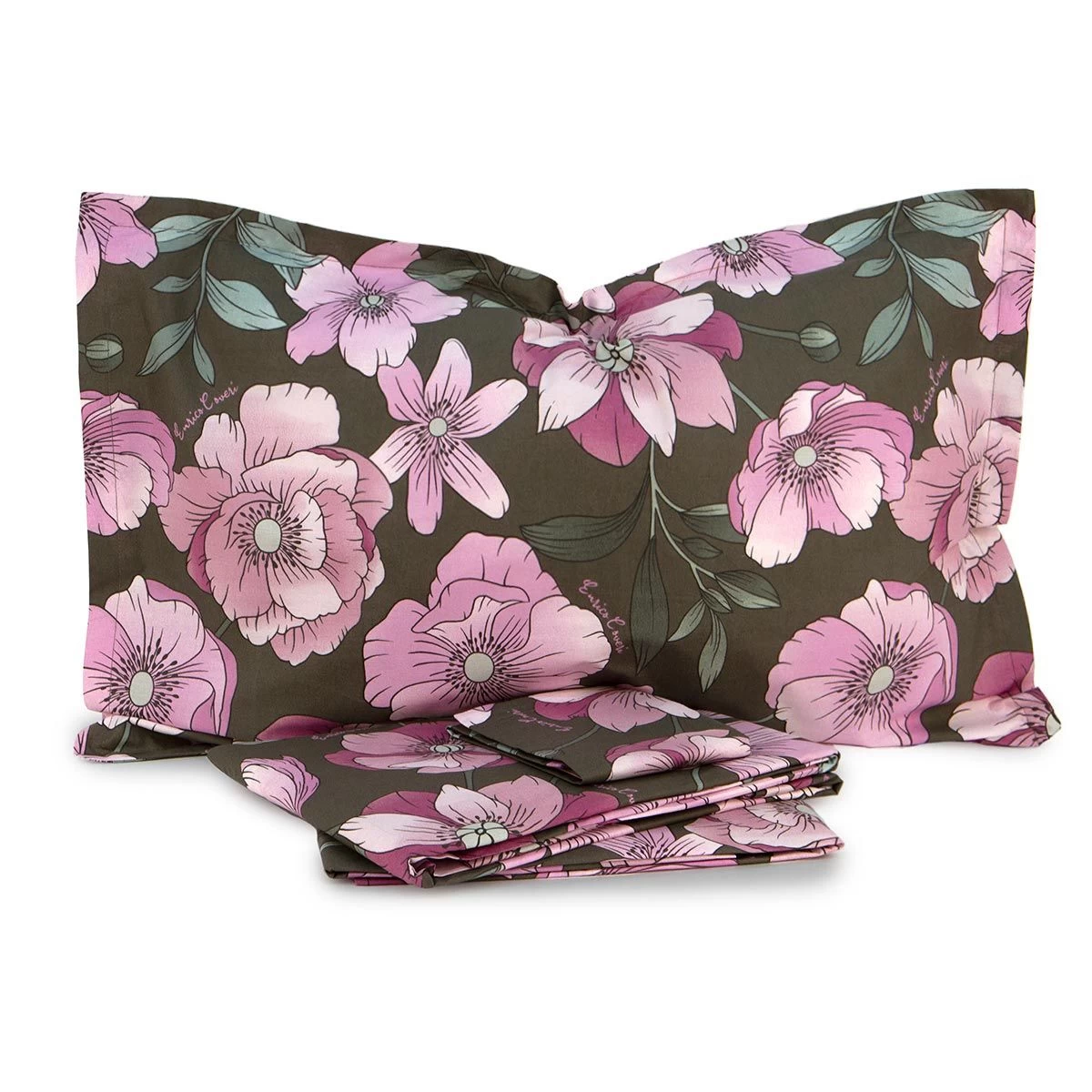 Completo Lenzuola Demetra Di Enrico Coveri In Percalle Matrimoniale Maxi J236 - immagine 3