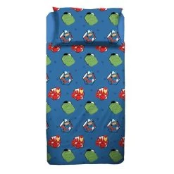 Completo Lenzuola In Flanella Avengers Marvel Per Letto Singolo J970