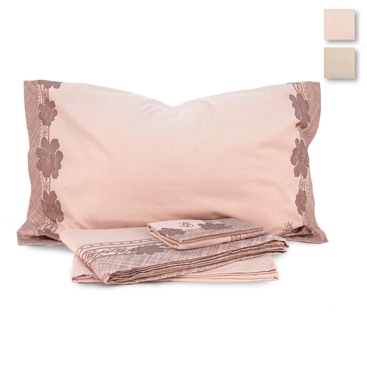 Completo Lenzuola Liriope Di Laura Biagiotti In Flanella Matrimoniale Maxi J201