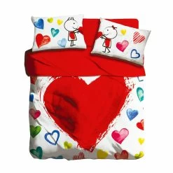 Completo Lenzuola You And Me Di I Love Sleeping Digitale Matrimoniale Y096