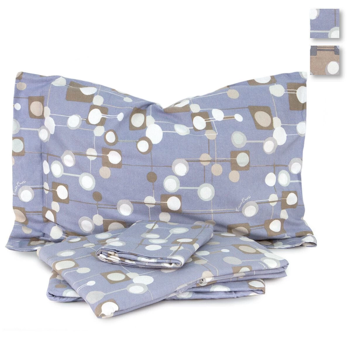 Completo Lenzuola In Flanella Milo Di Enrico Coveri Matrimoniale Maxi J238