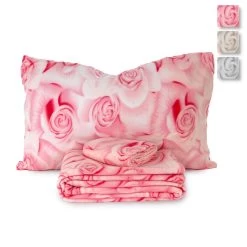 Completo Lenzuola Roses In Pile Di Morbidissimi - Dimensioni Varie J925