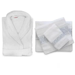 Completo Bagno 6 Pezzi Flora Di Gabel In Spugna Di Puro Cotone H206