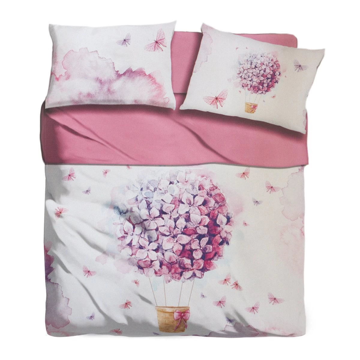 Completo Lenzuola Ballon I Love Sleeping Stampa Digitale Matrimoniale S579