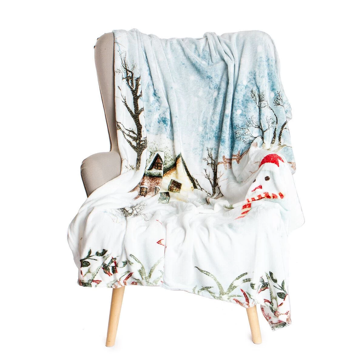 Coperta Plaid Natalizia Olaf In Pile Coral 130x160 Cm K800