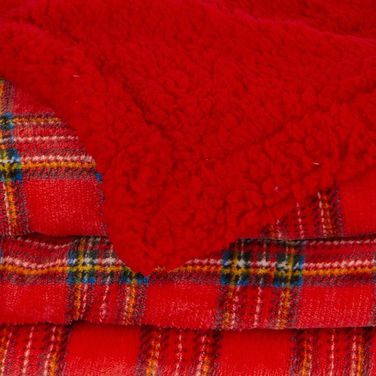 Coperta Plaid Scotland In Pile Coral E Sherpa - Dimensioni Varie J043 - immagine 6