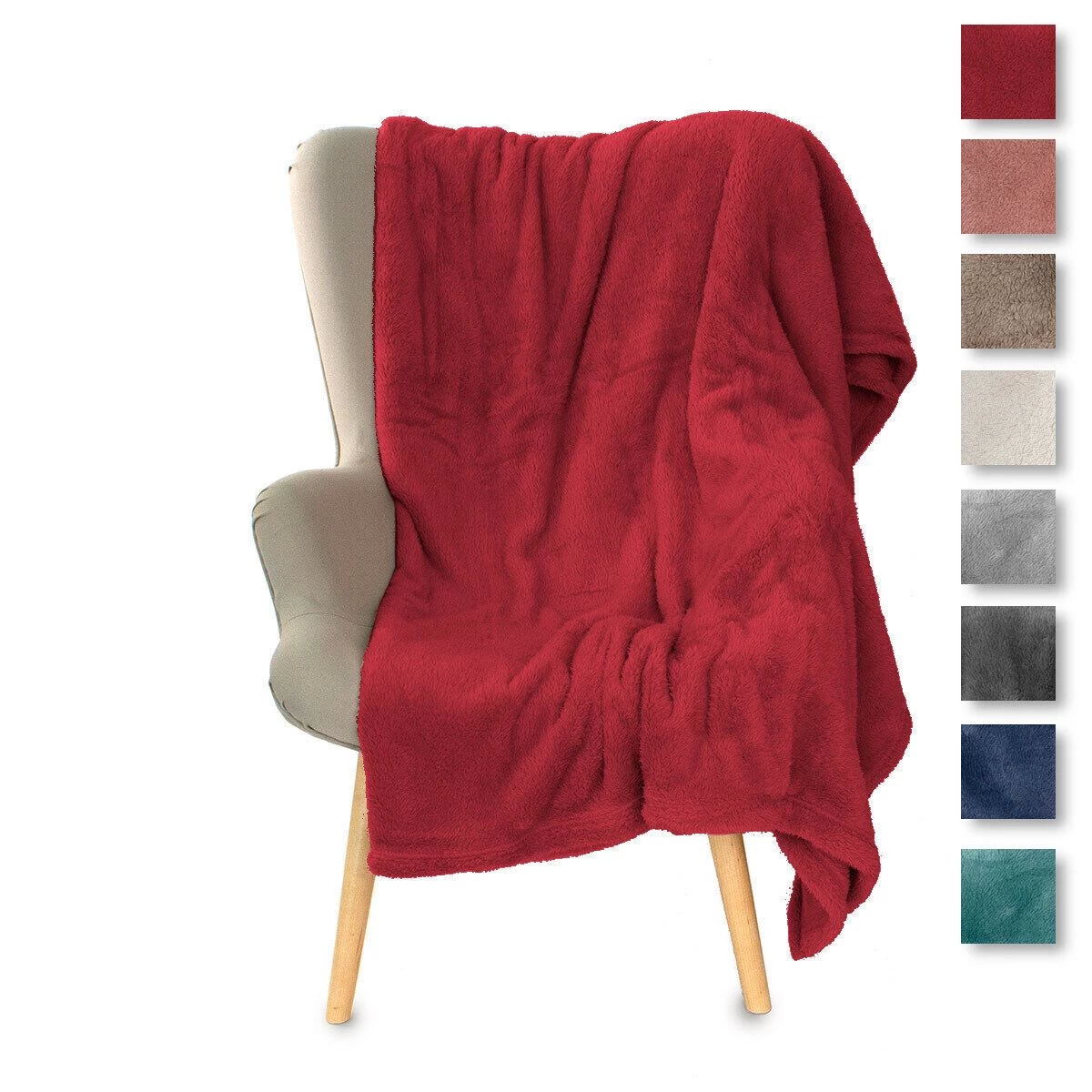 Coperta Plaid Soffice In Sherpa - Dimensioni Varie K913