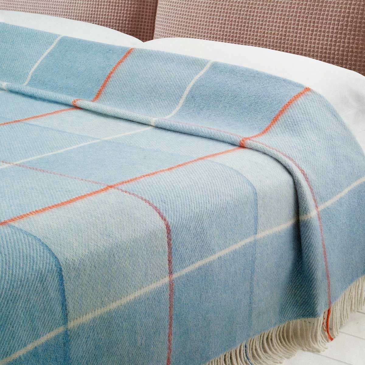 Coperta Misto Lana Lanerossi Art. Elba Con Frange Matrimoniale Due Piazze P730 - immagine 3