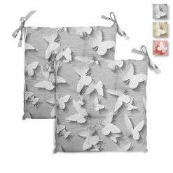 Coppia Cuscini Coprisedia Farfalle Di Morbidissimi 40x40 Cm W115