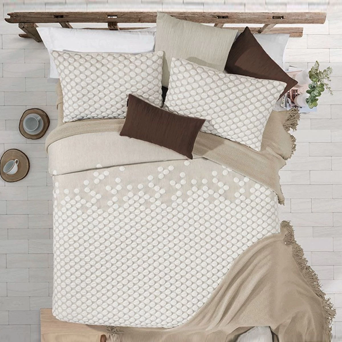 Copriletto Leggero Jacquard Set Point Di Manterol Matrimoniale K073 - immagine 7