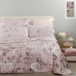 Copriletto Trapuntato Rosa Alba Di Caleffi In Raso Digitale Matrimoniale J426