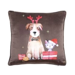 Cuscino Arredo Natalizio Joyeux Marrone J330