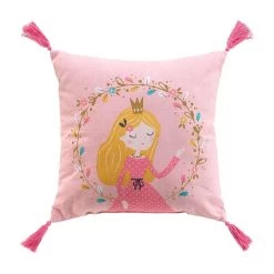Cuscino Arredo Principessa Unicorno Quadrato 40x40 Cm Con Nappe K716