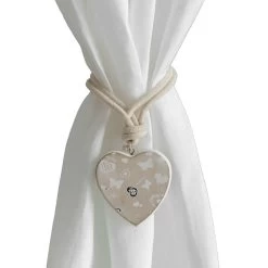 Fermatenda Cuore In Legno Con Cordino U040