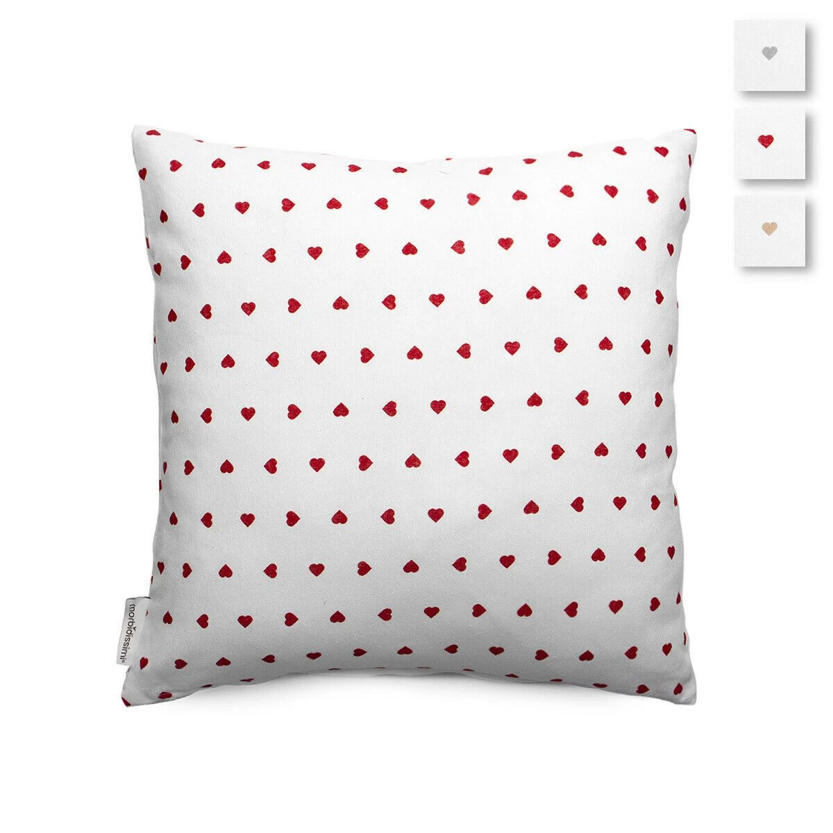 Fodera Copricuscino Cuori Di Morbidissimi 40x40 Cm Fondo Bianco Y974