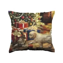 Fodera Copricuscino Natalizia Animals And Gifts Con Stampa Digitale Z588