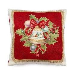 Fodera Cuscino Arredo Natalizia Bells In Gobelin 40x40 Cm K893
