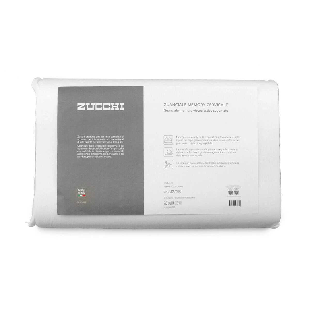 Guanciale Memory Cervicale Zucchi 42x67 Cm Y389