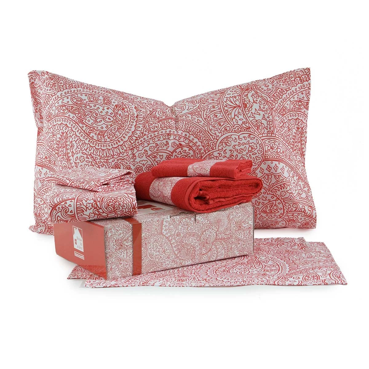 Kit Regalo Bassetti Home In A Box Red Per Letto Matrimoniale N695