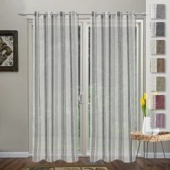 Tenda Arredo Filtrante Fiorella Effetto Lino Con Borchie 140x280 Cm W029