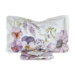 Parure Lenzuola Copriletto Glicine Di Randi In Raso Matrimoniale J367