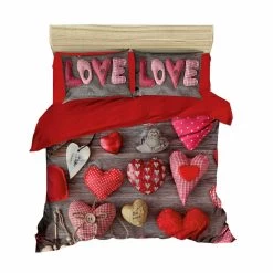 Parure Copripiumino Hearts Morbidissimi Digitale 3D Matrimoniale U112