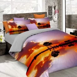 Parure Copripiumino Tramonto Stampa Digitale HD Matrimoniale Due Piazze P292