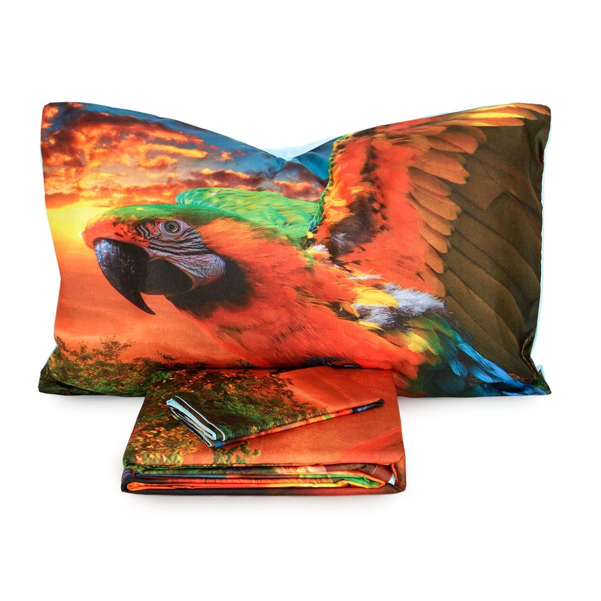 Parure Copripiumino Pappagallo Morbidissimi Digitale 3D Matrimoniale U092 - immagine 2