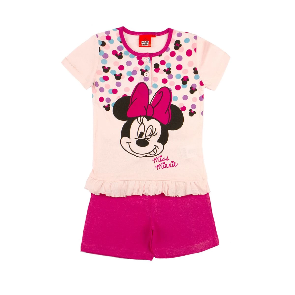 Pigiama Bambina Estivo Minnie Disney In Cotone WD220092 Y721 - immagine 3