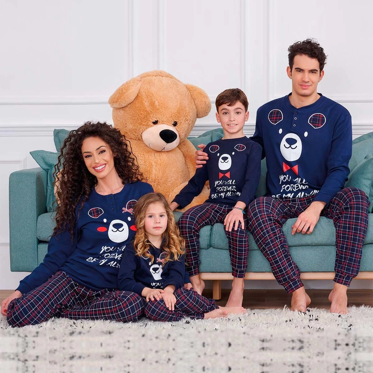 Pigiama Bambina Family Oronero In Caldo Cotone ODB1069 J018 - immagine 2