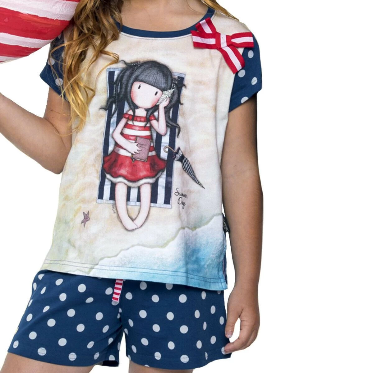 Pigiama Bambina/ragazza Estivo Summer Days Gorjuss In Cotone Z045