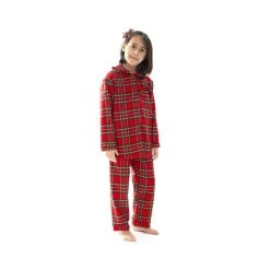 Pigiama Bambina Invernale Aperto Tartan Di Morbidissimi A101 W444