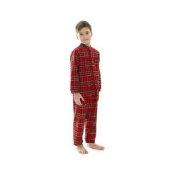 Pigiama Bambino Invernale Aperto Tartan Di Morbidissimi A102 W443